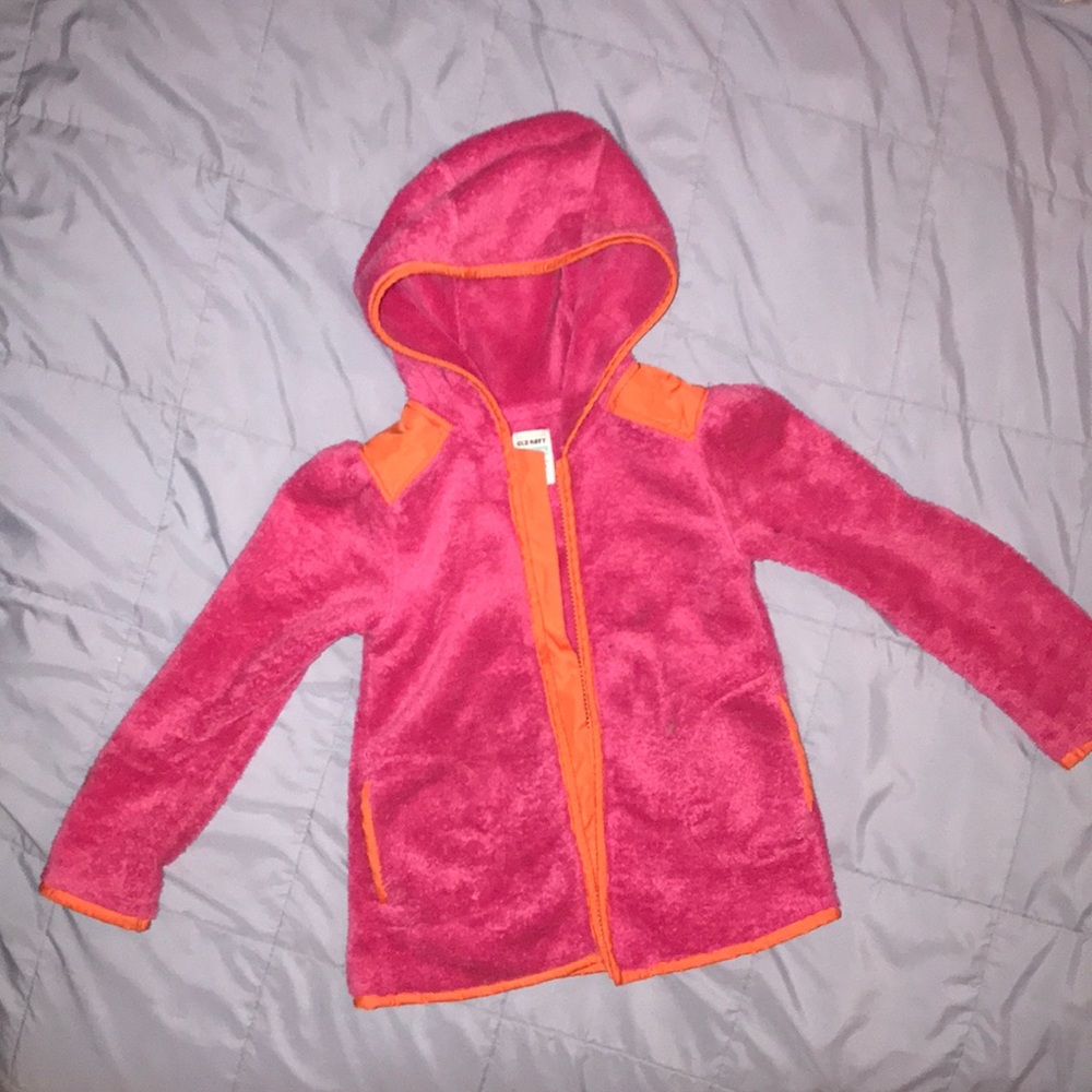 Old Navy pink and orange fleece jacket